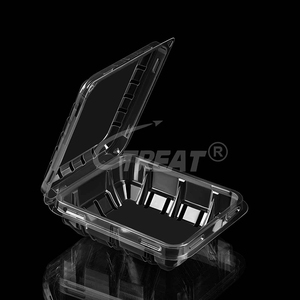 Op maat gemaakte groothandel wegwerp voedselveilige fruitverpakkingen voor onderweg, blister clamshell doosverpakkingen van PET plastic fruitcontainers - Product Image 3