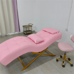 Table de massage et de soin incurvée noire, design de luxe, personnalisée, portable, pour salon, cils, visage, spa, salon de beauté et salon de séjour - Product Image 6