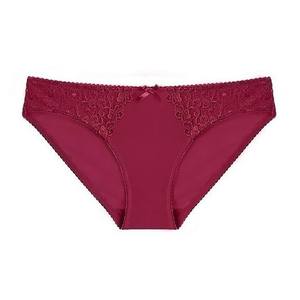Culotte bikini sexy en dentelle et soie tricotée, broderie dentelle, taille basse - Product Image 6