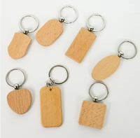 Groothandel Hoge Kwaliteit Gratis Monster Ecologisch Houten Sleutelhanger met Houtnerf en Houtsnijwerk voor Promotionele Geschenken