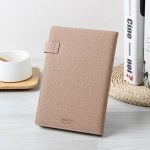 Tùy Chỉnh Logo A5 Linen PU Da Bìa Cứng Màu Be Notepad Tạp Chí Máy Tính Xách Tay Với Túi Điện Thoại Và Nam Châm Đóng Cửa - Product Image 2