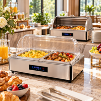 Chauffe-Plat Électrique Professionnel 9L en Acier Inoxydable avec Couvercle Roulant et Contrôle Intelligent de la Température pour Buffets et Banquets de Mariage