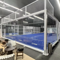 Terrain de padel extérieur en gazon artificiel haute densité 15 mm, structure en acier durable, 63000 S/SQM, support PU/Latex, gazon AlwaysGreen