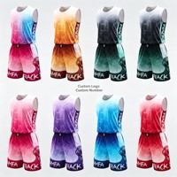 Ensembles d'uniformes de basketball pour hommes à sublimation dégradée, en gros, maillots de sport en maille respirante, supporte la personnalisation du logo et du numéro