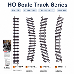 Vente en gros de rails <span class=keywords><strong>miniatures</strong></span> <span class=keywords><strong>HO</strong></span> à l'échelle 1:87, modèle G1, 9,06 pouces, rails droits, modèle de train miniature, jouets ferroviaires, rail en métal, 14+ - Product Image 1