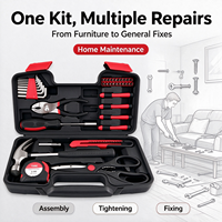 Sturdy 39 Pcs Hardware Tool Box Set Heat Treated Manual Hand Tools with Organizer for Routine Garage Repair Handyman