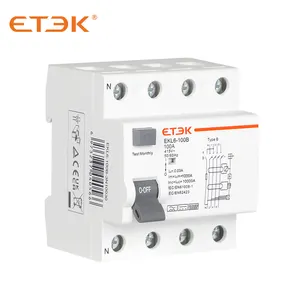 ETEK बी क्लास RCCB 10KA 3P + एन 100A 30mA प्रकार बी टीयूवी रीनलैंड साथ RCD सीबी सीई