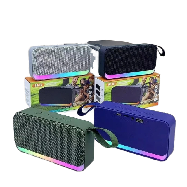 BS16 RGB 5W Battery Outdoor Portable Handheld Subwoofer for Speaker with Card Slot IPX4 Waterproof for Car & Home Use