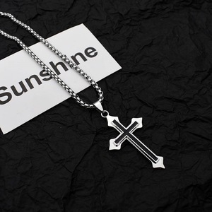 Colar com Pingente de Cruz Rotativo de Design Exclusivo, Estilo Hip Hop Coreano, Corrente Unissex para Homens e Mulheres - Product Image 2