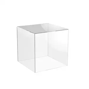 Cubos de exibição acrílico 5 lados transparentes