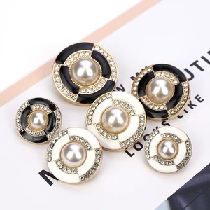 Custom Metal Shank Button Rivet Enamel Black <strong>Red</strong> Navy pink Green Gold Antique Copper Color with Diamond Crystal Bulk Supplier - Product Image 1