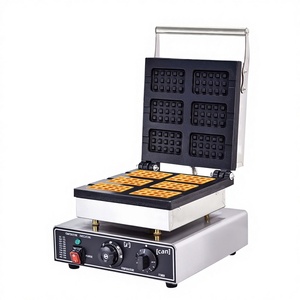 Machine à gaufres électrique professionnelle, machine à crêpes à grille épaissie 6 cellules, forme crème glacée, pour crêpes croustillantes, modèle JTS-2271 - Product Image 1
