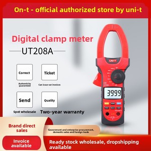 มิเตอร์วัดกระแสไฟฟ้าแบบดิจิตอล Uni-T UT208A แบบหุ้มฉนวนสองชั้น 1000A จากประเทศจีน - Product Image 4