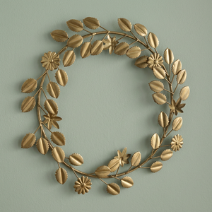 Guirnalda Clásica de Hojas Metálicas, Flores Decorativas Hechas a Mano, Arte Redondo para Colgar en la Pared (Sin Iluminación) - Product Image 5