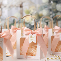 Sacs en Papier Rose Créatifs avec Fenêtre Transparente pour Cadeaux d'Invités, Souvenirs de Mariage, Emballage Alimentaire de Grossiste de Fabricants Chinois