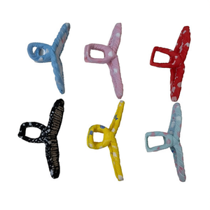 Fermaglio per capelli in plastica rivestito in tessuto da 11 cm, colori misti, per donne e ragazze - Product Image 2