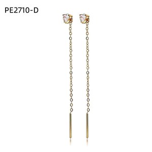 Pendientes colgantes Amy Amy Fashion, pendientes colgantes de cristal chapados en plata con diamantes de imitación para mujer, joyería de fiesta PE2710 - Product Image 2