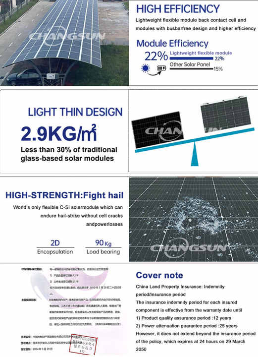 Factory price 520W Popular models solar film Solar Panels flexible thin