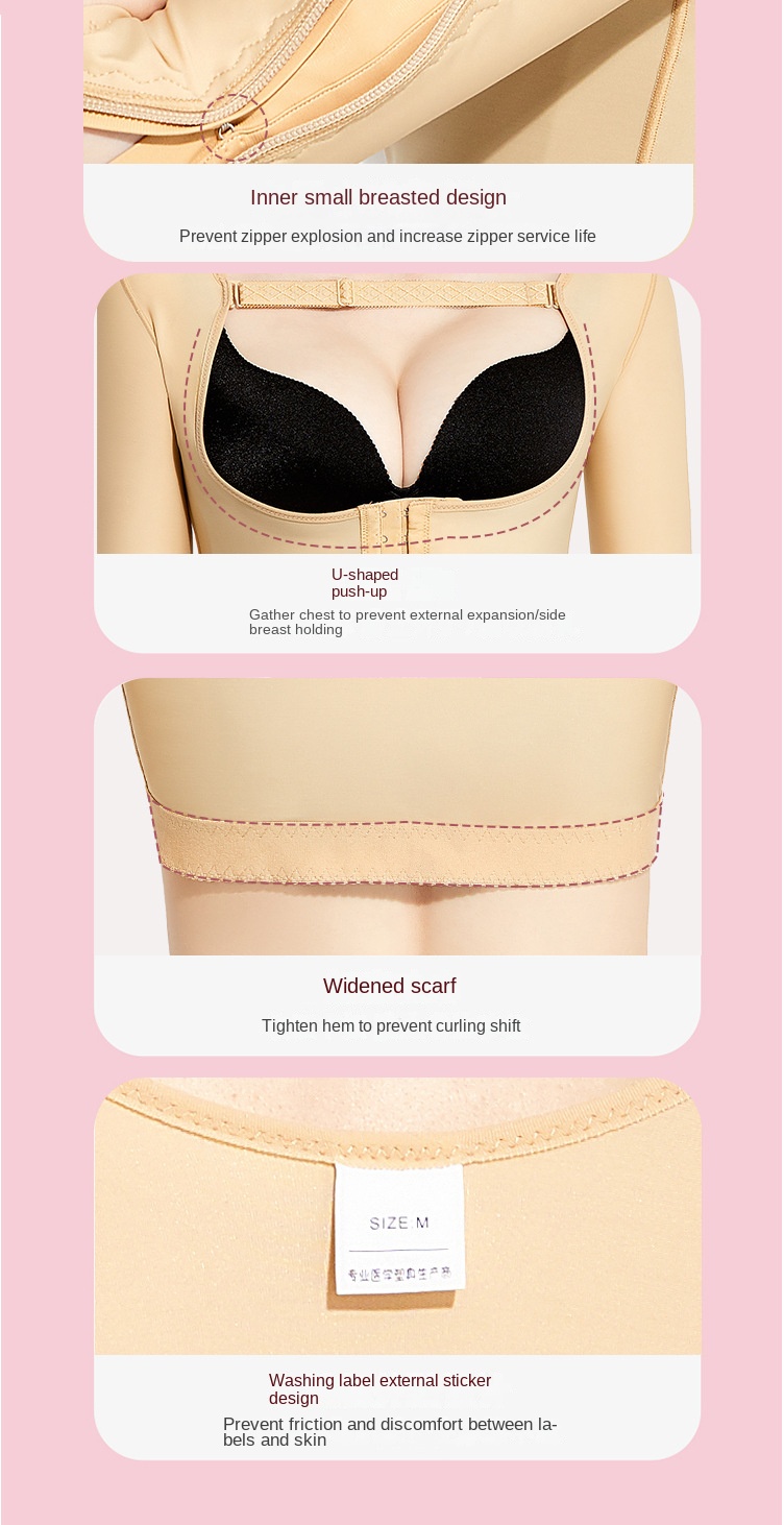 ZOYIAME BBL Upper Arm Shaper for Women Post-Surgical Thin Back Sculpting Breast Open Bust Lipo Fajas Colombianas with Sleeves