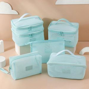 Portable Water-resistant Cosmetic Case, Puffy Padded Make up Organizer Pouch, Open Flat Toiletry <b>Bag</b> - Product Image 4