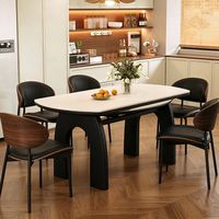 Table à manger ronde extensible en bois massif style vintage français, collection 2026, pour petits espaces, meuble de maison assemblé