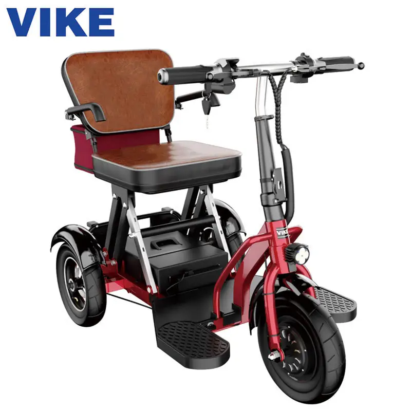 Sepeda roda tiga listrik lipat, kursi roda listrik kecil rekreasi mini skuter orang tua Mobilitas Kendaraan untuk kendaraan cacat