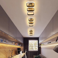 Plafonnier LED moderne en acrylique à 3 anneaux carrés, 40W, à changement de couleur par interrupteur, idéal pour salon, chambre et couloir – Vente chaude directe usine