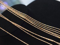 Collier Cœur en Or Jaune 18 carats de 50 cm de Haute Qualité pour Femme, Chaîne en Or Massif pour Pull, Idéal pour Cadeaux et Mariages
