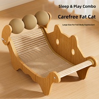 Griffoir pour chat tout-en-un avec lit et boule en sisal ; Durable, sans peluches ; Style épuré ; Chaise longue griffoir pour chat avec boule à griffer