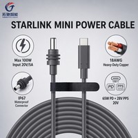 Cable de alimentación USB C a CC Starlink Mini, 18AWG, 100W PD, IP67, impermeable, cable plano de 1.5M-6M para Mini Dish OEM