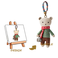 Porte-clés en peluche personnalisé - Peluche longue brodée avec doublure en maille, matériau super doux, option OEM