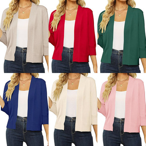 Cardigan en tricot pour femme, coupe ajustée, couleur unie, SMLXL, style streetwear, pull-over tendance - Product Image 1