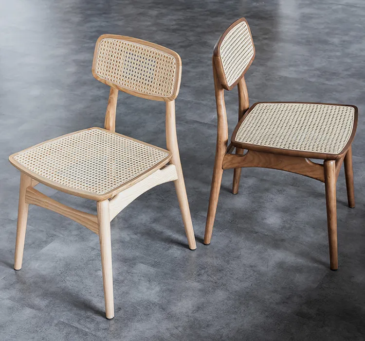 شمال أوروبا تصميم خشب متين كرسي الطعام الطبيعي كرسي من الخيزران ل قطع أثاث لغرفة الطعام وغرفة المعيشة الأثاث