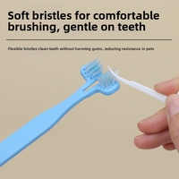 Brosse à dents pour animaux de compagnie pour chiens et chats - Conception à double tête Kit de soins dentaires pour le contrôle du tartre et une haleine fraîche