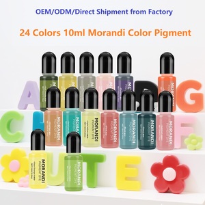 Pigment de résine époxy UV hautement enrichi, 24 couleurs, 10 ml, couleur Morandi, le moins cher, pour artisanat artistique et fabrication DIY. - Product Image 2