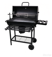 Barbecue à charbon de bois pliable multifonctionnel pour l'extérieur - Grand barbecue portable de style américain en acier inoxydable avec thermomètre 76 cm X