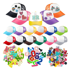 Casquette en maille avec broderie de logo personnalisé, de haute qualité, confortable, respirante, 5 panneaux, bicolore, style trucker - Product Image 1