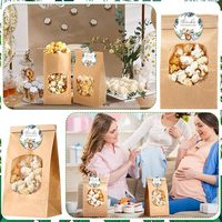 Étiquettes de remerciement pour sacs à popcorn, autocollants ronds mignons pour baby shower, emballage alimentaire en papier, emballage cadeau, sac en papier kraft personnalisé