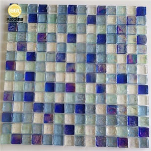 Fantaisie irisé <span class=keywords><strong>Mini</strong></span> carré cristal bleu et blanc verre mosaïque carrelage <span class=keywords><strong>piscine</strong></span> salle <span class=keywords><strong>de</strong></span> bain douche mur carrelage - Product Image 6