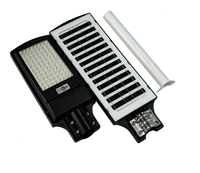 384 Lampu Jalan Tenaga Surya Fluorescent All In One dengan Sensor Gerak PIR, Remote Control, Tahan Air IP65, Lampu Taman Plastik untuk Luar Ruangan