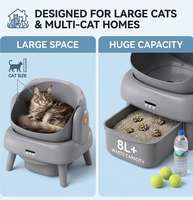 Litière pour chat automatique autonettoyante OEM intelligente avec grande capacité, télécommande, toilettes sans odeur, design fermé, accessoires