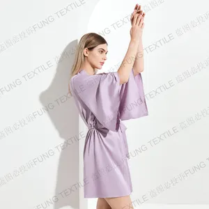 FUNG 6055 Factory OEM Minimalist Robes Top Sale Silk Pajama Bride Sleep Dress For Women Luxury Robe