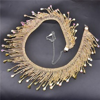 Chaîne à franges avec fleurs de haute qualité, bijoux de taille, en argent clair, de couleur or, pour la danse du ventre, les hanches, châle Ab, ceinture de gland