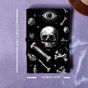 A6 Handmade Cổ Điển Máy Tính Xách Tay 160 Trang Hoàn Hảo Khuôn Viên Máy Tính Xách Tay Cho Sinh Viên Với Hộp Sọ Xương Mắt Biểu Tượng Vỏ Mô Hình Trên T - Product Image 4