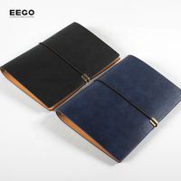 Journal classique en cuir à couverture souple noir A5 classeur à anneaux à feuilles mobiles personnalisé avec bande élastique