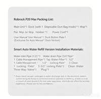 Roborock P20 Max Aspirateur Balai Tout-en-un 35000Pa Aspiration 12N Nettoyage 280+ Reconnaissance d'obstacles Nettoyage Poils d'animaux Écologique