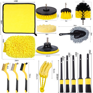Autonomy Car <b>Cleaning</b> <b>Brush</b> Kit 12pcs Yellow Microfiber <b>For</b> Interior Tire Air Vent Polishing Waxing - Product Image 1