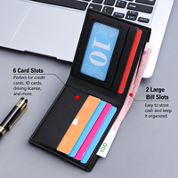 Portefeuille court pour homme avec blocage RFID, idéal pour espèces et cartes, avec fenêtre transparente pour l'identité - Vente flash