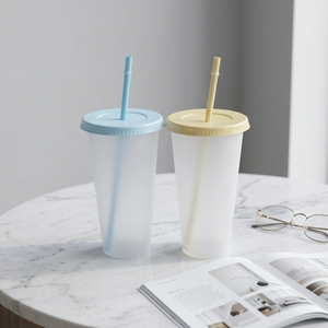 Couleurs Macaron Populaires – <span class=keywords><strong>Gobelet</strong></span> <span class=keywords><strong>Réutilisable</strong></span> Givré de 710 ml avec Couvercle et Paille, Style <span class=keywords><strong>Starbucks</strong></span>, en Plastique, Idéal pour le DIY sur les Réseaux Sociaux - Product Image 3