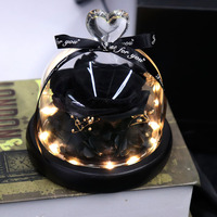 Cabezas de Rosas Preservadas de Lujo TC en Cúpula de Cristal con Luz LED, Regalo Romántico Único para el Día de San Valentín, Día de la Madre, Cumpleaños